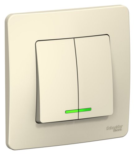 Выключатель с подсветкой с рамкой Systeme Electric Blanca 2-кл. молочный фото Выключатель с подсветкой с рамкой Systeme Electric Blanca 2-кл. молочный картинка